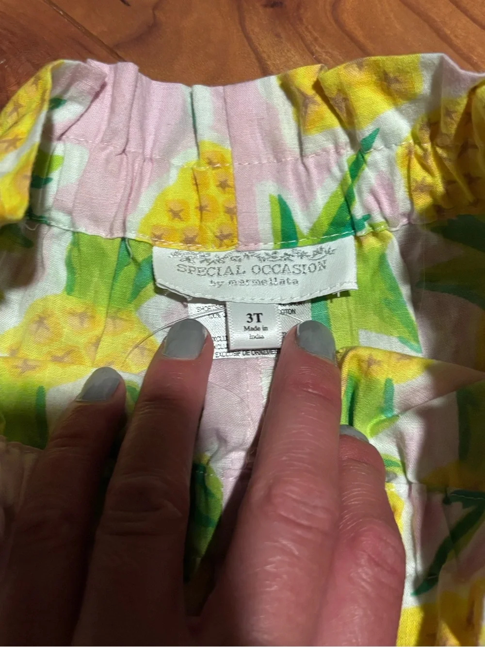 marmellata Pink Pineapple Print Ruffle Sleeve Kids Matching Set
